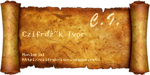 Czifrák Ivor névjegykártya